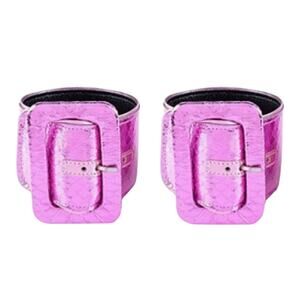 The Attico pair of Faux leather bracelets pink